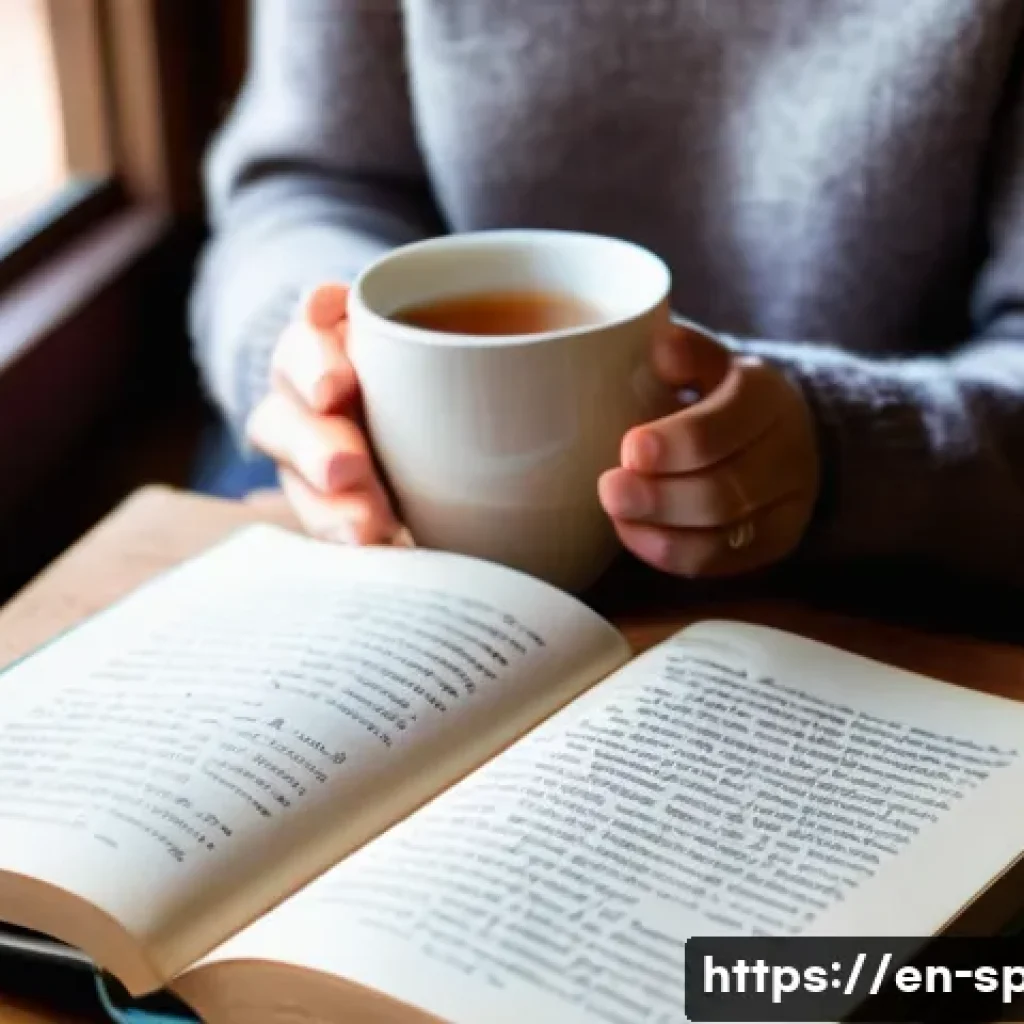 스페인어 원서 읽기 추천 - **Prompt:** A young adult, around 18-25 years old, with a diverse background, is comfortably seated ...