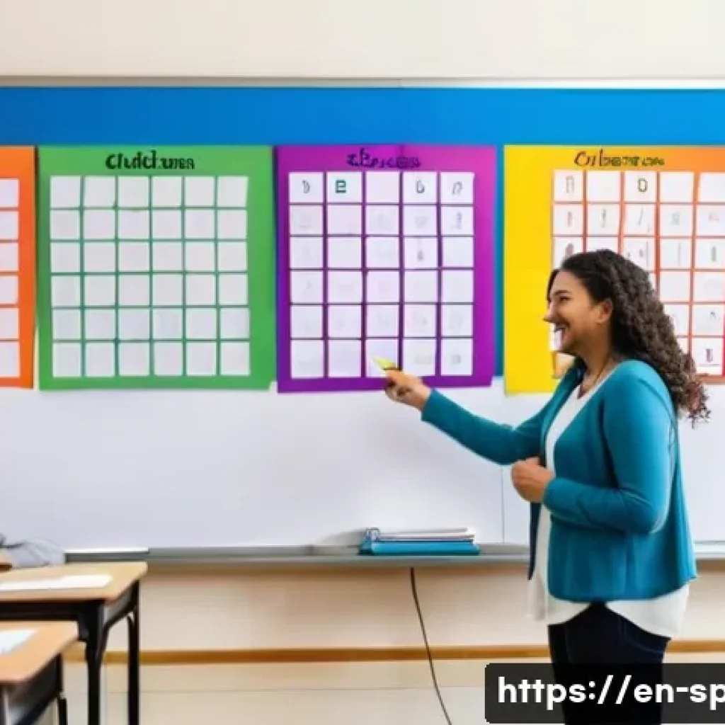 스페인어 숫자 읽는 법 - A vibrant and educational classroom scene with a diverse group of young adults practicing Spanish nu...