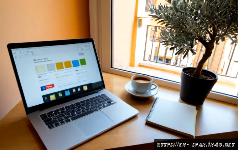 Home 17 스페인어로 블로그 운영하기 - Photorealistic home office scene of a Spanish-language blogger working at a clean wooden desk in a s...